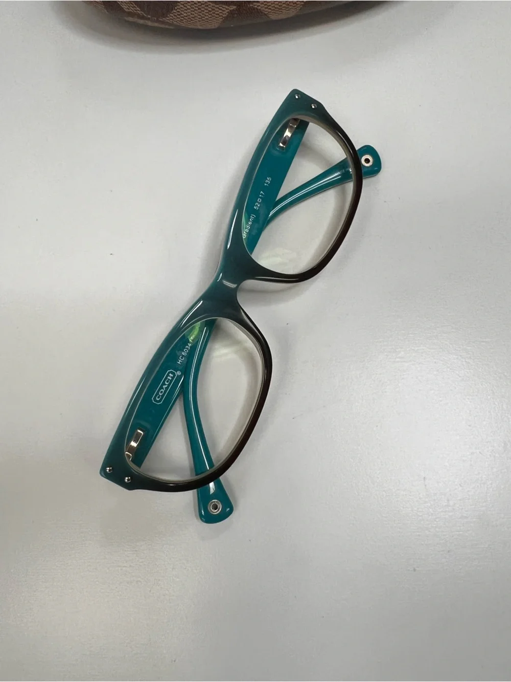 Coach Turquoise Gradient Eyeglass Frames with Case